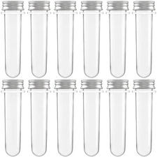 12 Pack 45ml Plastic Test Tubes with Screw Caps for Scientific Experiments