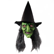 Halloween Long Hair Ghost Face Mask Scary Witch Latex Cover Cosplay Party Prop