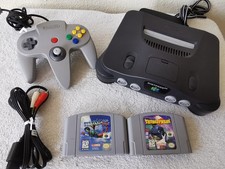 Nintendo 64 System Home Console Charcoal Gray Bundle w/ 2 Random Games Warranty