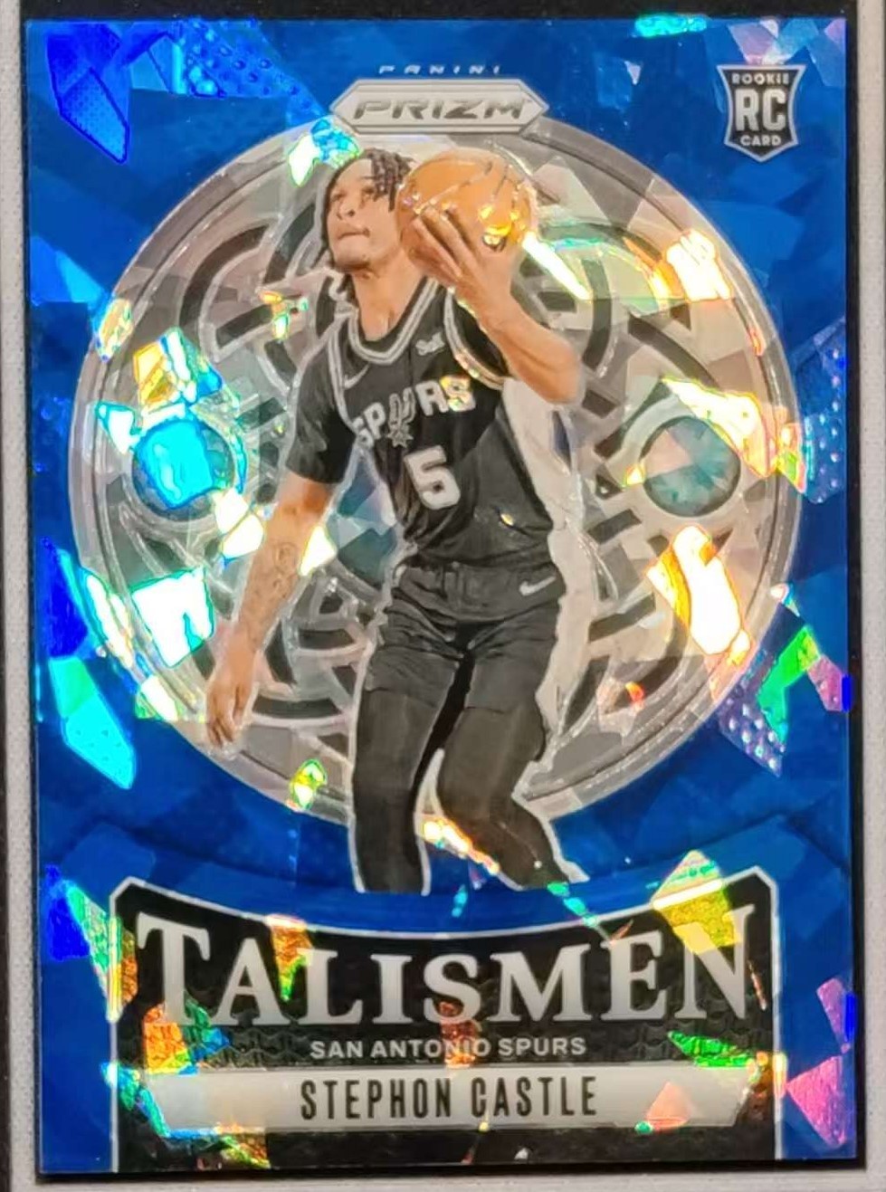 2024-25 Panini Prizm Stephon Castle RC #14 Blue Ice Talismen /125