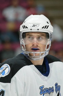 Nolan Pratt Tampa Bay Lightning looks on at a game v the New- Ice Hockey Photo