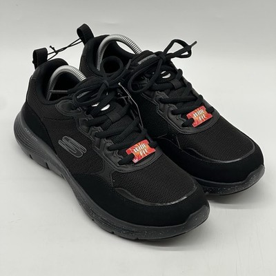 Skechers Flex Lite Black Mesh Upper Lace-Up Sneakers Men's Size 9 Wide Fit NWT
