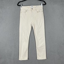 Edwin Elin Crop Straight Jeans Womens 26 Vanilla White High Rise Stretch USA