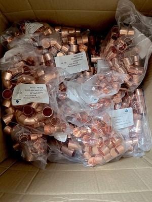 100 x 15 mm Kupfer Endzuführung Fittinge Packung Handel/DIY/Großpackung Restposten *Kostenlose Lieferung 