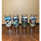 Coca-Cola King Kong 1976 Vintage Decorated Collectible Glasses Set of 4