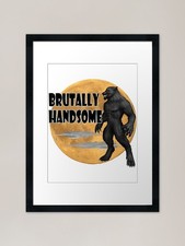 Brutally Handsome Werewolf Full Moo Framed Wall Art Poster Canvas Print Picture