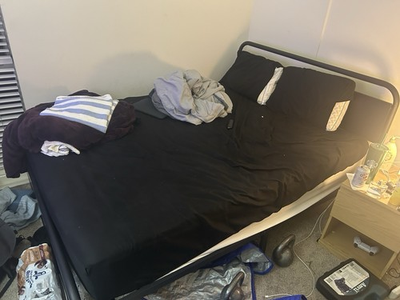 #ad Queen Size Bed And Bed Frame $100.00