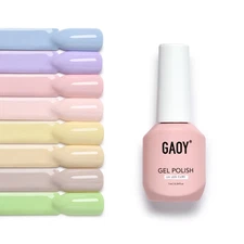Pastel Gel Nail Polish Set, 8 Pink Green Blue Colors Soak off Gel Polish Kit for