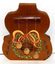 Vintage Door Harp 3 String Chime/Hand Crafted/Hand Painted/Wood 11" By Paula '91