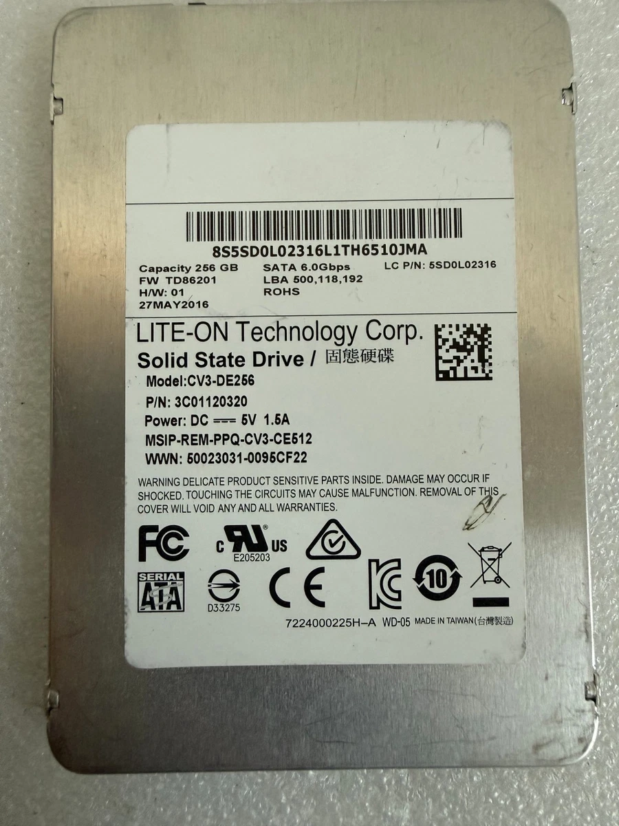 10枚セット LITE-ON SATA SSD 256GB 2.5インチ 動作確認済み JX SATA SSD