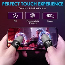 4pcs Ultra Thin Silver Fiber Gaming Finger Sleeves Anti Sweat Touchscreen