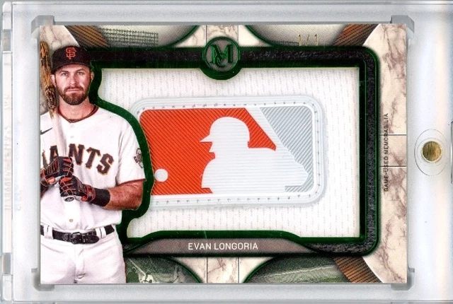 2025 Topps Museum Collection Evan Longoria Game Used MLB Logoman Patch #D 1/1