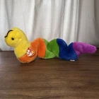 Ty Inch Worm 1999 Colorful Pellets Stands 16” Vintage Beanie Baby Inchworm