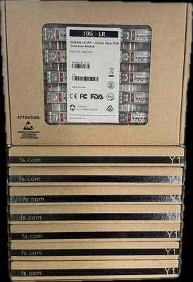 FS 10GBASE-LR SFP+ 1310nm 10km Transiever Module P/N SFP-10GLR-31 Sealed Box