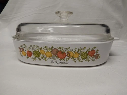 VTG CORNING WARE VGC Casserole Baking Dish A-10-B With Pyrex Lid A12C Le Romarin