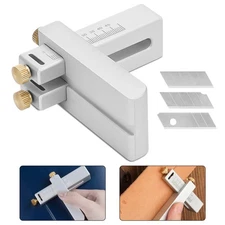 Aluminum Alloy Leather Cutter Tool Adjustable Strip Cutting w/ Blades DIY Craft