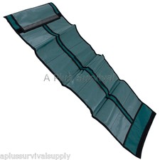 Green Fold and Roll up Sleeve 15 Clear Pockets Survival First Aid Kit Organizer