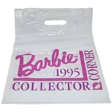 VINTAGE 1995 BARBIE DOLL COLLECTOR CORNER CONVENTION PLASTIC PINK + WHITE BAG