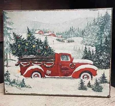 Primitive Grungy Christmas Decorative Canvas Print 8x10