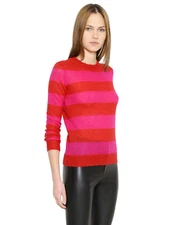 NWOT ISABEL MARANT "Gresham" Stripe Mohair Sweater SZ 34 XS Red Fuchsia Pink
