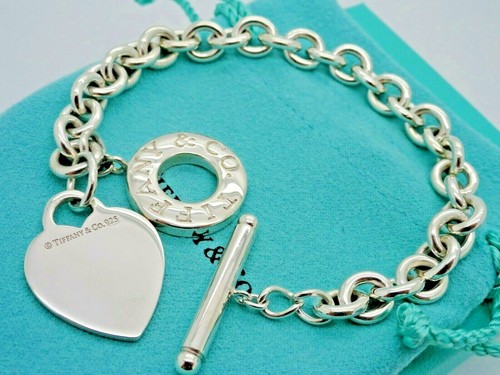 Heart Tag Toggle Charm Bracelet 