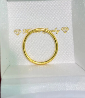 24k solid gold pure gold handcrafted unisex round band 