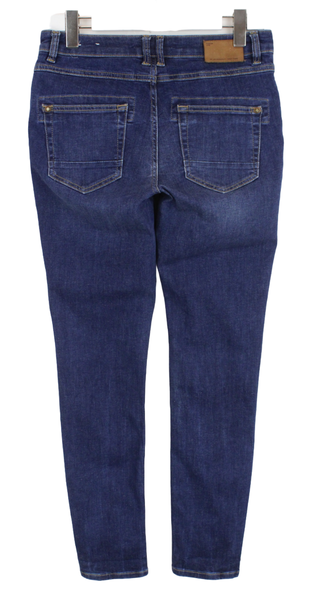 MOS MOSH Naomi Shade Blue Jeans Women's W28 Whiskers Slim Zip Fly