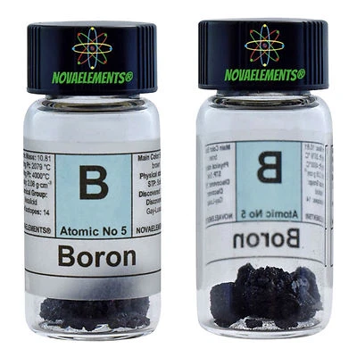 Boron Element Sample, Boron Crystalline, Boron Element Pure 99.9% 0.5 Grams Vial