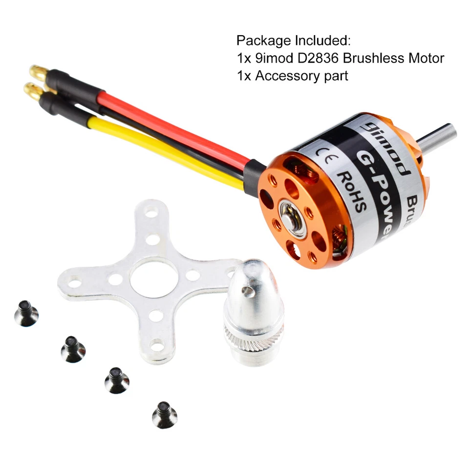 9imod D2836 Brushless Multi-copter Outrunner Motor 1500KV 2-4S For RC Aircrafts - Image 2 of 4