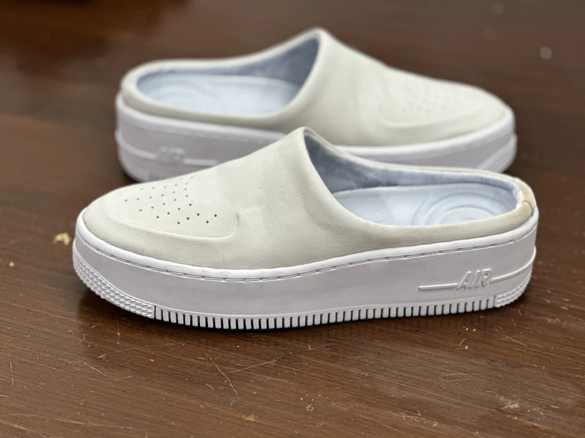 NIKE AIR FORCE ONE AF1 LOVER XX SLIDES WHITE SUEDE WOMENS NEW SIZE 6 AO152 100