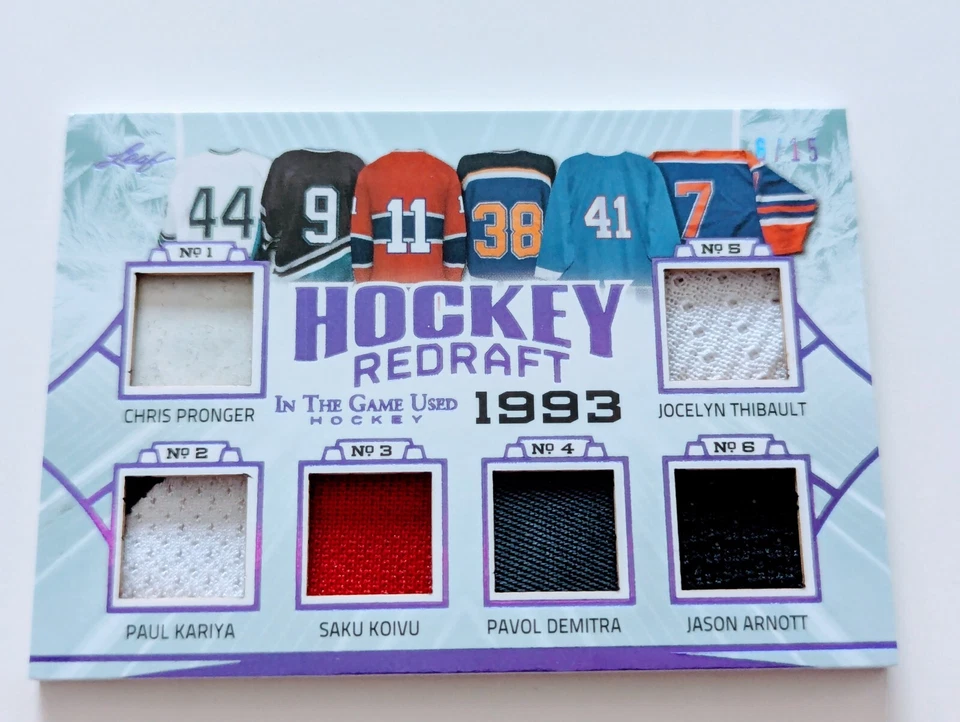 🔥#/15 PRONGER KARIYA KOIVU DEMITRA ARNOTT 6 RELIQUIAS 2020-21 HOJA EN EL JUEGO USADO Foto 2 de 4