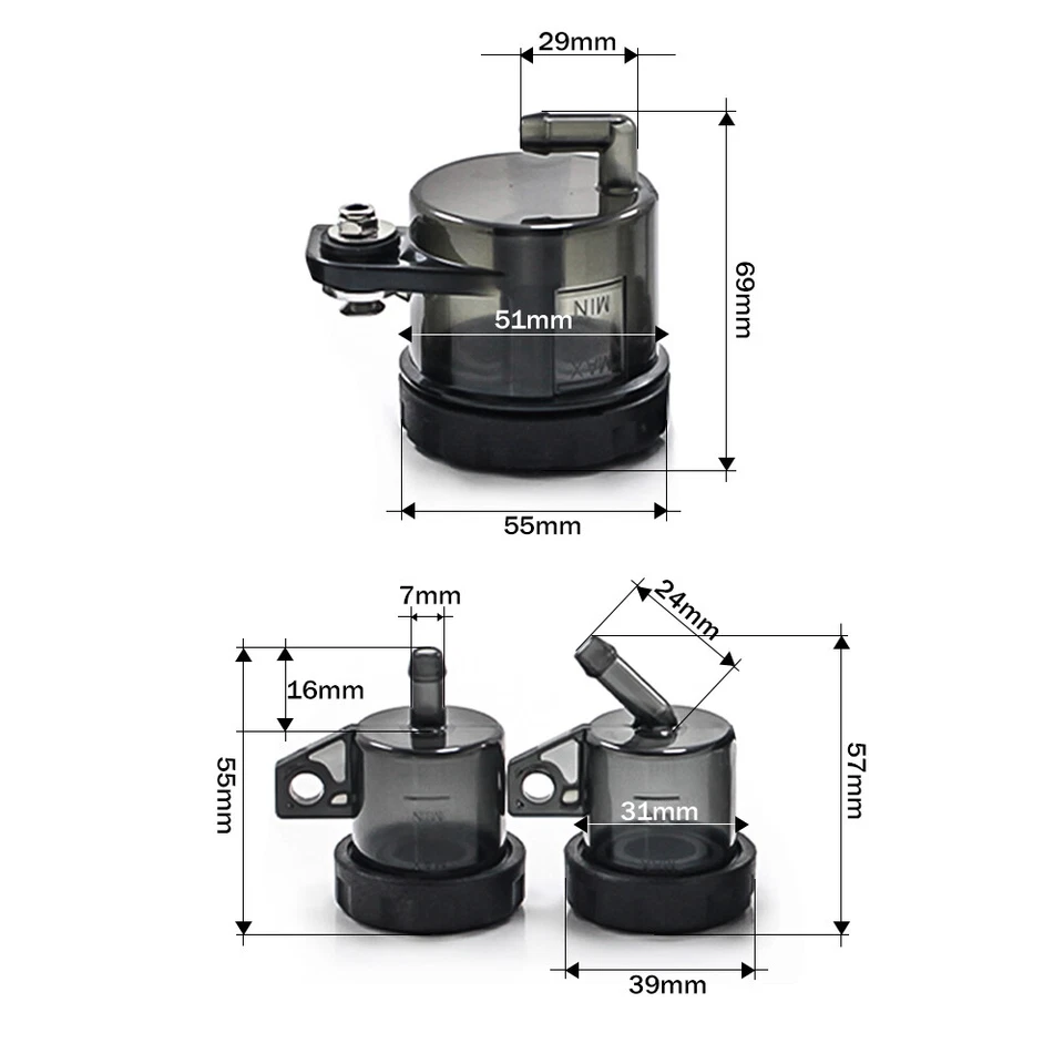 Taza del tanque de depósito de aceite de líquido de frenos delantero trasero para Aprilia RSV/SL 1000 MILLE/R Foto 4 de 4