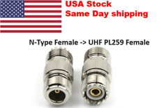 N-Type Female Jack to SO-239 UHF Female Jack RF Adapter Barrel Connector 1Pcs