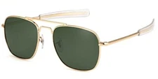 Mens Aviator Sunglasses Polarized 55mm Military Square Shades,Bayonet Temples