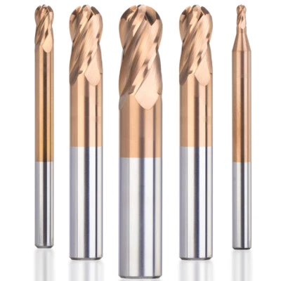 XCAN VHM Radiusfräser Kugelkopffräser Z4 Hartmetall CNC Gravierfräser für Metall