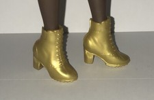 Barbie BMR1959 Curvy Doll Outfit Shoes Gold Designer Ankle Boots NEW Accessory