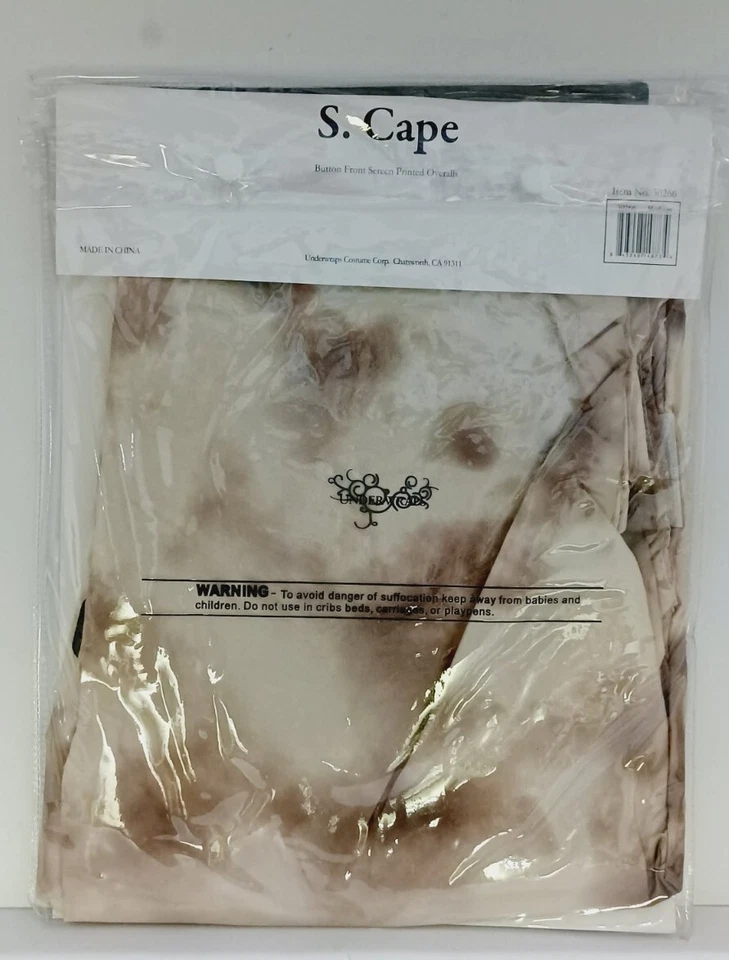 Macacão S. Cape... com botão frontal impressão tela {M} fantasias de qualidade superior - Imagem 3 de 3