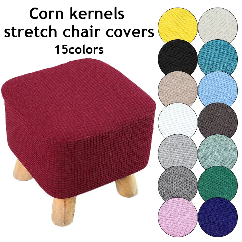 Soft Fabric Stool Wooden Cover Footstool Chair Ottoman Rest Change