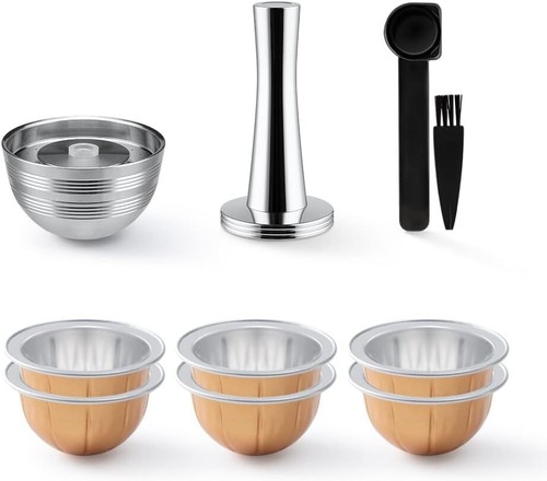 Eco-Friendly Vertuo Next Reusable Pod Set with Coffee Capsule Tamper - 3 Sizes - Picture 3 of 11