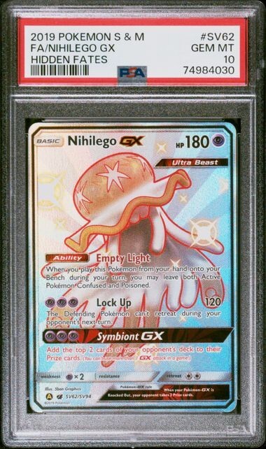 2019 POKEMON SUN & MOON #SV62 FULL ART NIHILEGO GX HIDDEN 2019 POKEMON SUN & MOON #SV62 FULL ART NIHILEGO GX HIDDEN
