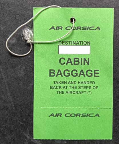 AIR CORSICA - BLANK UNUSED VINTAGE CABIN HAND BAGGAGE / LUGGAGE CLAIM TAG LABEL - 第 1/2 張圖片