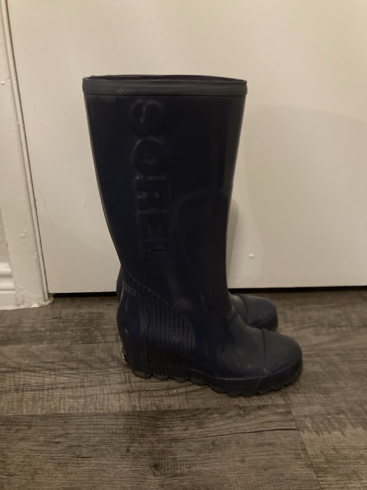 Sorel Joan Rain Wedge Rubber Boot Women Size 9.5,Waterproof, Blue