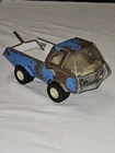 Vintage 1970s Tonka Tow Truck Blue and White Pressed Steel Wrecker 9" long