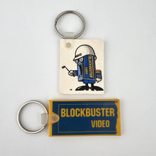 Lot of 2 Blockbuster Video Keychains The General Commander and Logo Vintage