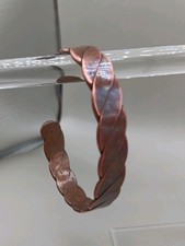 VTG Oxidized Solid Copper Braided Twist Cuff Bracelet