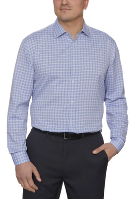 #ad Kenneth Cole Men#x27;s Quick Dry Performance Dress Shirt Blue 15 15.5 M 34 35 $14.29