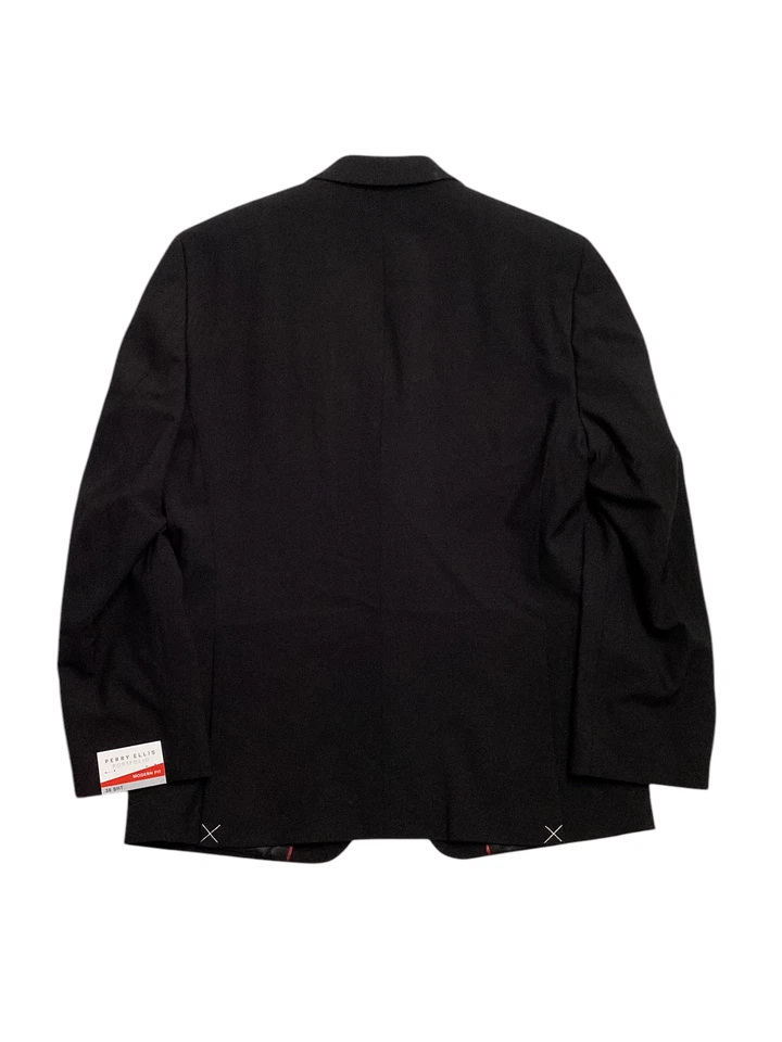 Perry Ellis Mens Modern fit 2 Piece Suit 38 R / 31 Waist Black Solid Stretch - Image 2 of 4