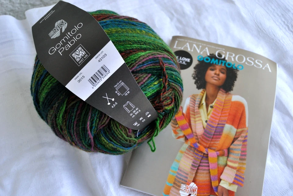 Lana Grossa Gemitolo Pablo 400 Gr. grün blau rot meliert Fb. 3015 Schurwollmis. - Bild 2 von 4