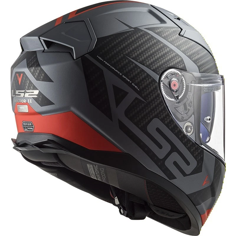 Casque Intégral LS2 FF811 Vector II Splitter (Titane Mat/Rouge) Taille: M (57) - Photo 2/2