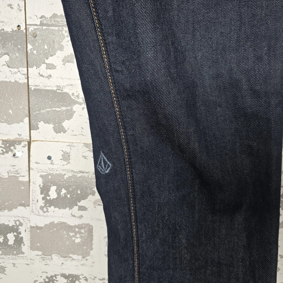 Volcom Jeans Mens 32x32 Vorta Slim Straight Leg Low Rise Dark Blue Wash Denim - Image 2 of 4